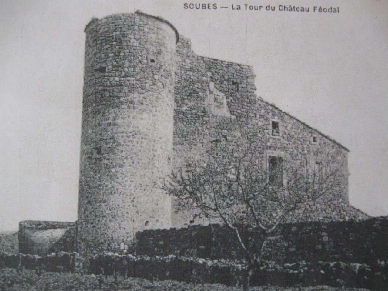 La tour du château de Peyrottes de Soubès au 19ème siècle