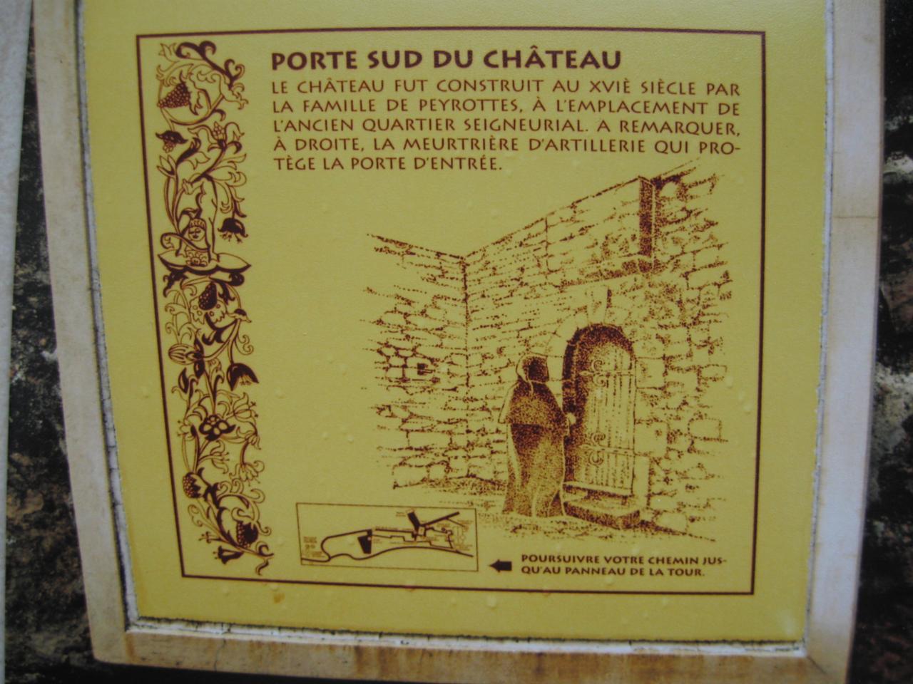 Entrée du Château des de Peyrottes à Soubès